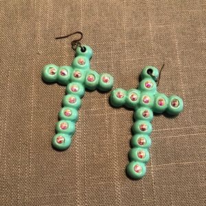 Sookie Sookie Bedazzled cross earrings